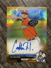 2017 Bowman Draft Chrome Pick Gold Refractor /50 Colton Hock #CDA-CH Auto