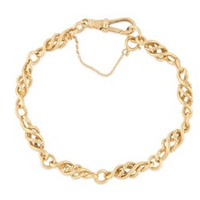 Spiral Link Bracelet with Dog Clip 9ct Gold
