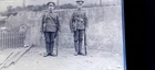 GLASS NEGATIVE PHOTO WWI  2 MEN + GUNS ARMY UNIFORM SUFFOLK REG ?