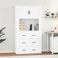 Buffet Haut Armoire Salon Salle de Séjour Gris Béton Bois d'Ingénierie vidaXL