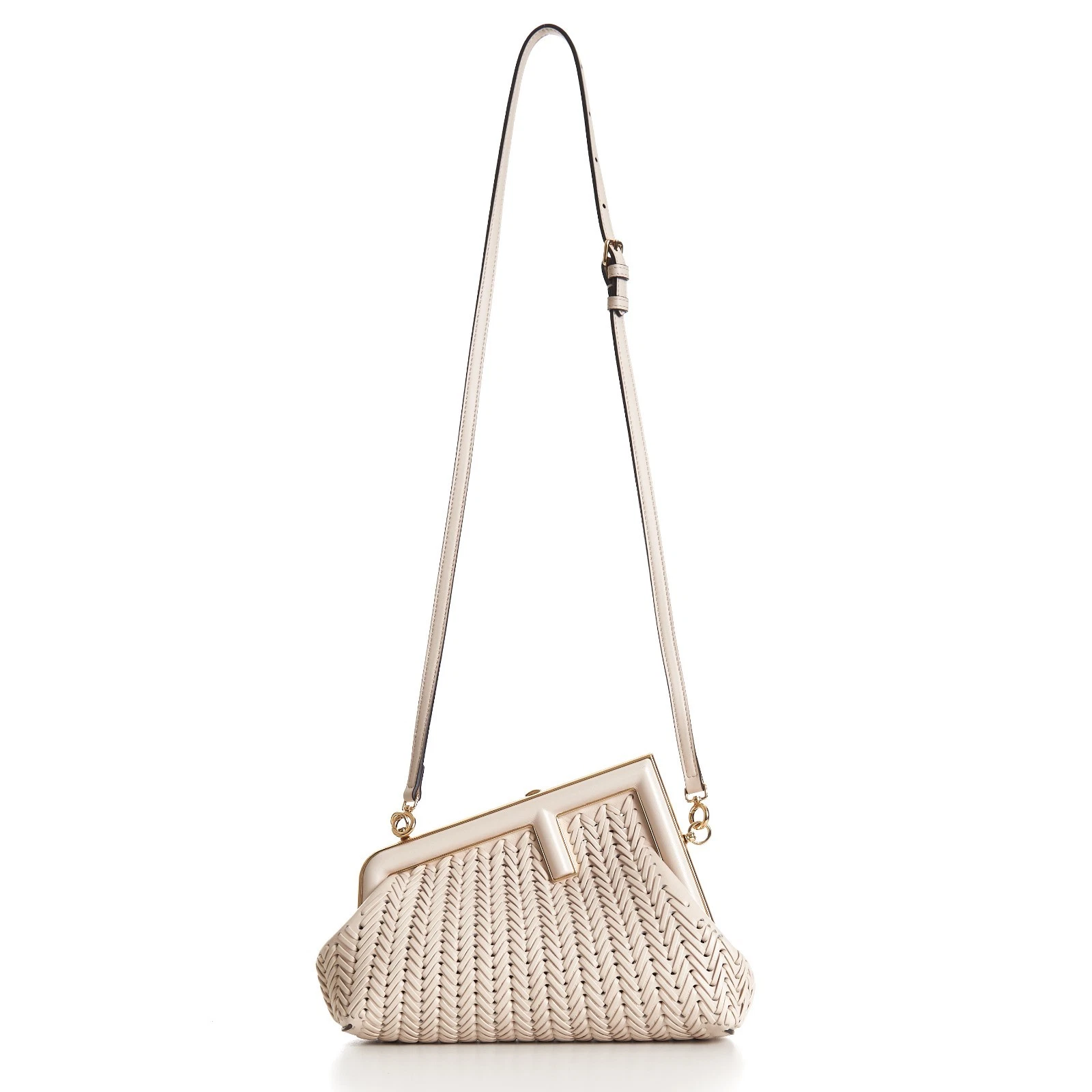 Fendi — FENDI 4600$ First Small Camellia Interlaced Leather Bag