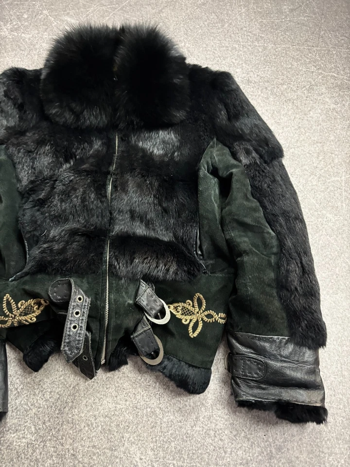Chaqueta de piel real de cuero real estilo japonés de vanguardia de archivo vintage años 90 Y2k Foto 4 de 4
