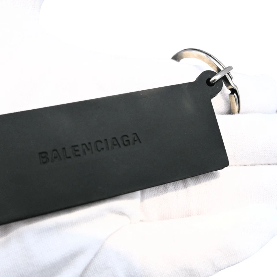 Balenciaga Men Logo Rubber Key Charm Black White Keychain 24745 Limited Edition - Image 3 of 4