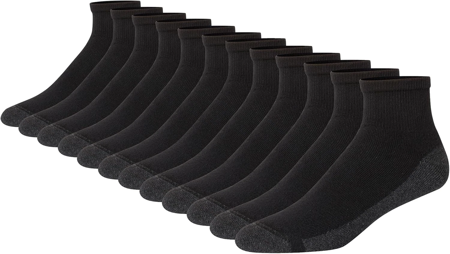 Hanes Men's Max Cushioned Ankle Socks, Multipacks 6-12, Black - 12 Pack
Opens in a new window or tab