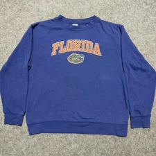 Florida Gators Sweatshirt Mens Large Blue Football Russell Crewneck Pullover