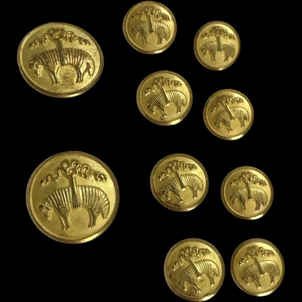 Brooks Brothers 黄铜西装纽扣 10 件套 Waterbury 美国金羊毛标志 — 第 2/4 张图片