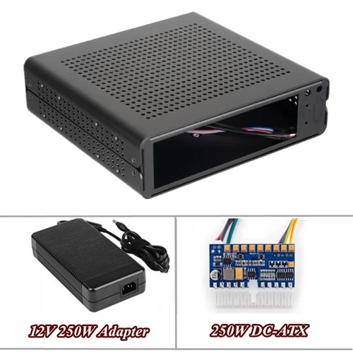 Full Aluminum Mini HTPC USB2.0 Desktop Computer Case with 250W Power Supply Unit