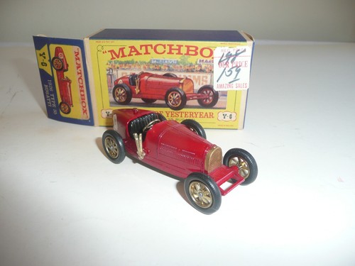 Vintage Matchbox Y6 Red 1926 Type 35 Bugatti w/Box - Picture 2 of 5