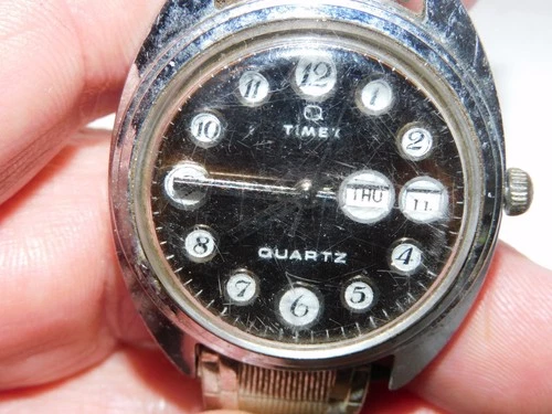 Vintage Timex Marlin Telephone Dial Watch Mens Day Date Manual - NOT WORKING