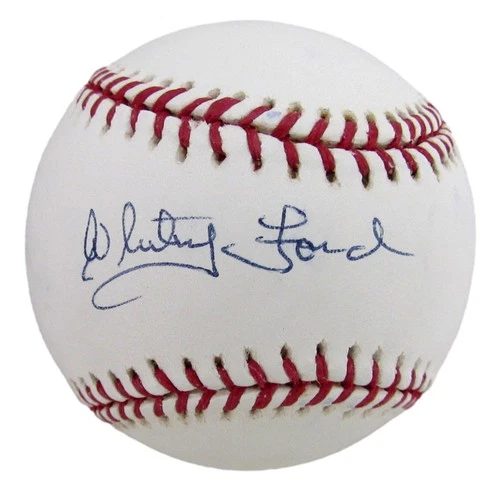 Whitey Ford HOF Signed/Auto OML Baseball New York Yankees PSA/DNA 204832