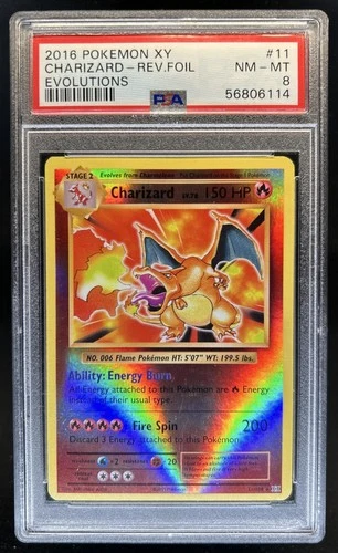 2016 Pokemon XY Evolutions Charizard Reverse Holo #11/108 PSA 8