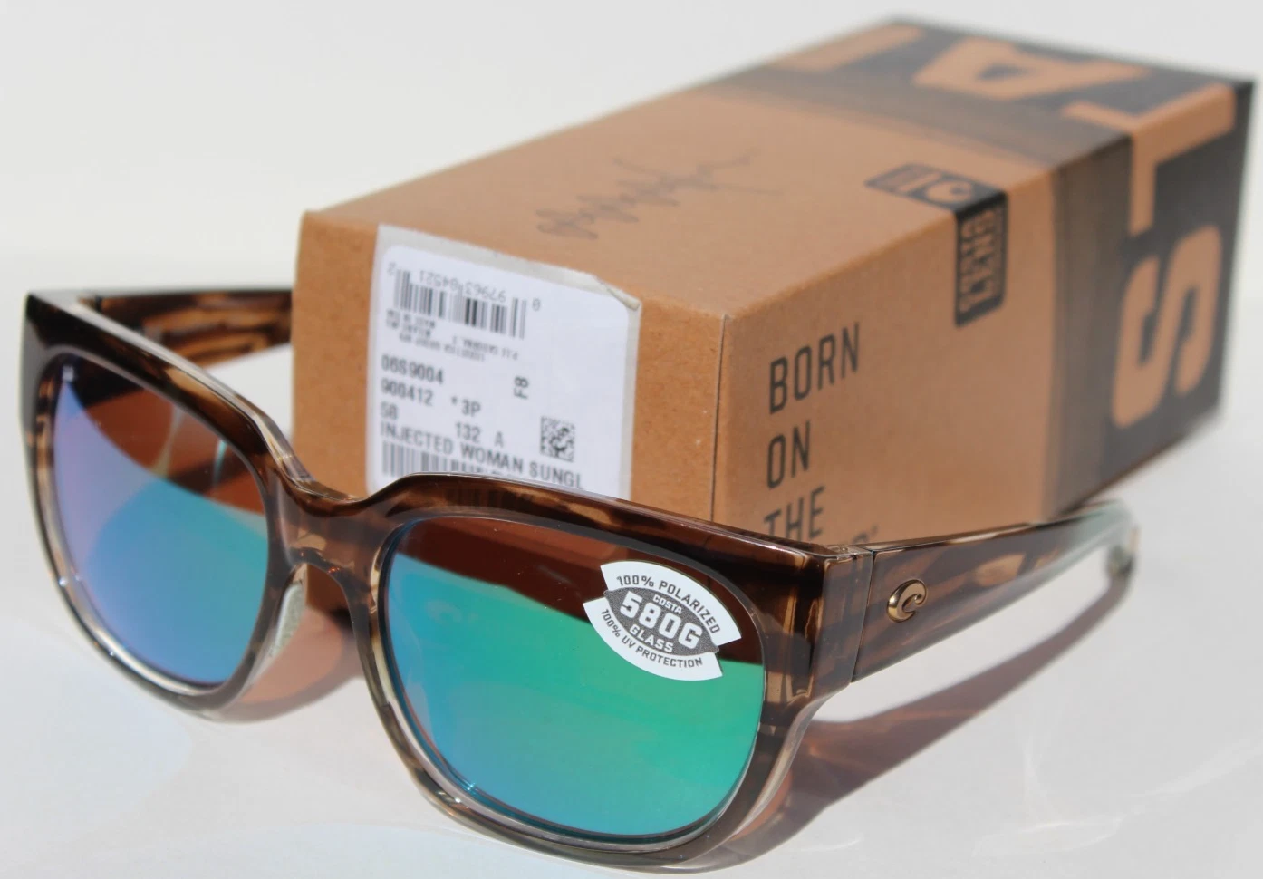 COSTA DEL MAR Waterwoman 2 POLARIZED Sunglasses Ocean Jade/Green Mirror 580G NEW