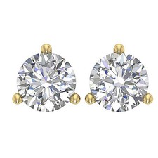 For Women Solitaire Lab Grown Diamond Stud Earring VS F 2 Ct 14K Gold Prong Set