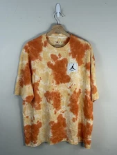 Nike Air Jordan Essentials Yellow/Orange Tie Dye Tee DX9583-112 Men’s Medium