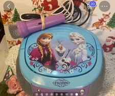 Disney Frozen Elsa  Anna Karaoke MachineCD Player Microphone - Tested Works