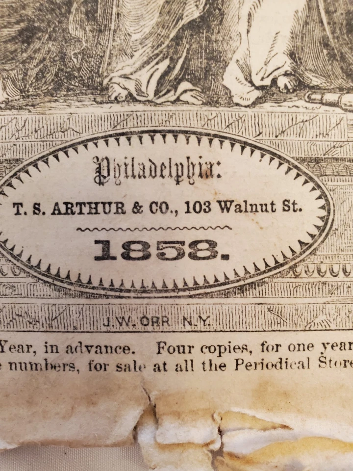 Vintage March 1858 Ladies Home Magazine, Philadelphia, With Color Illustrations Foto 3 de 4