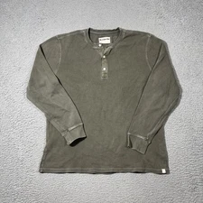 The Normal Brand Men's Sz L Green Long Sleeve Waffle Henley Thermal