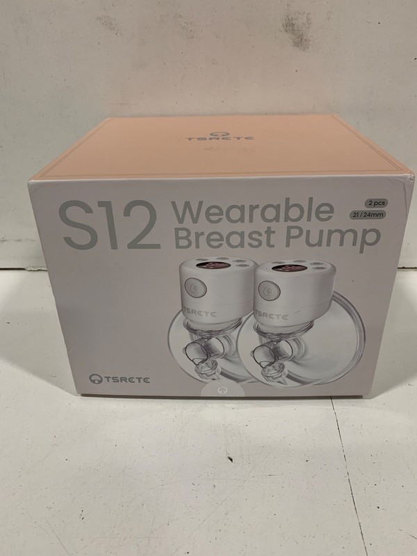TSRETE S12 Wearable Double Breast Pump w/ 9 Different Settings - WHITE