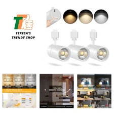 Elegant 20W Track Lighting - Dimmable, Bright & Adjustable - 3 Pack Fixtures