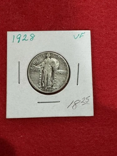 1928 Standing Liberty Quarter, Very Fine (Used Photograde App), 90% Silver