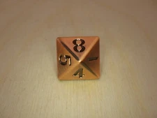 D8 ONLY Metal Antique Copper 16mm Polyhedral Metal Die - RPG Gaming Dice