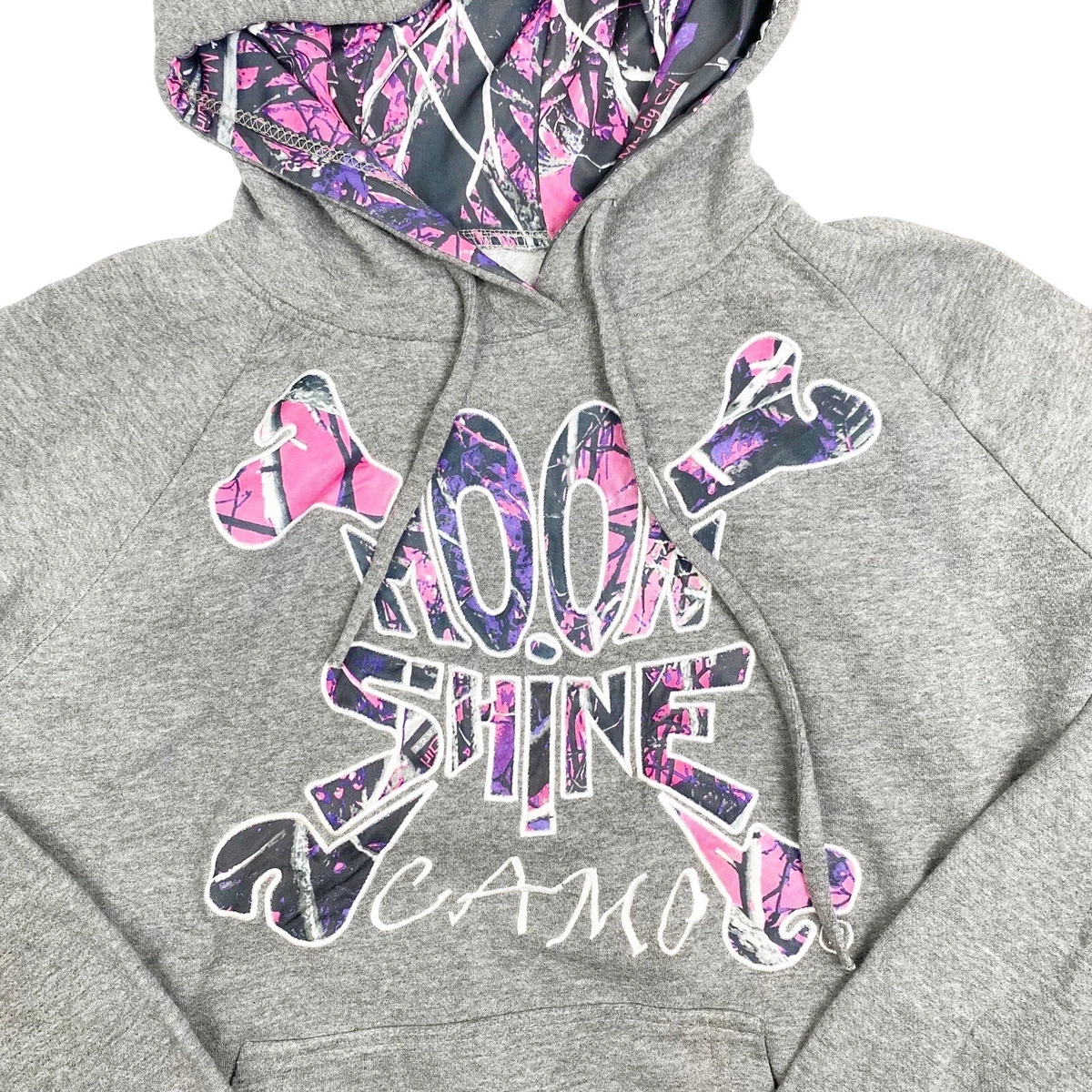 Moonshine Camo Muddy Girl Camo Hoodie Grey Galaxy Western Size M Hunting Pink