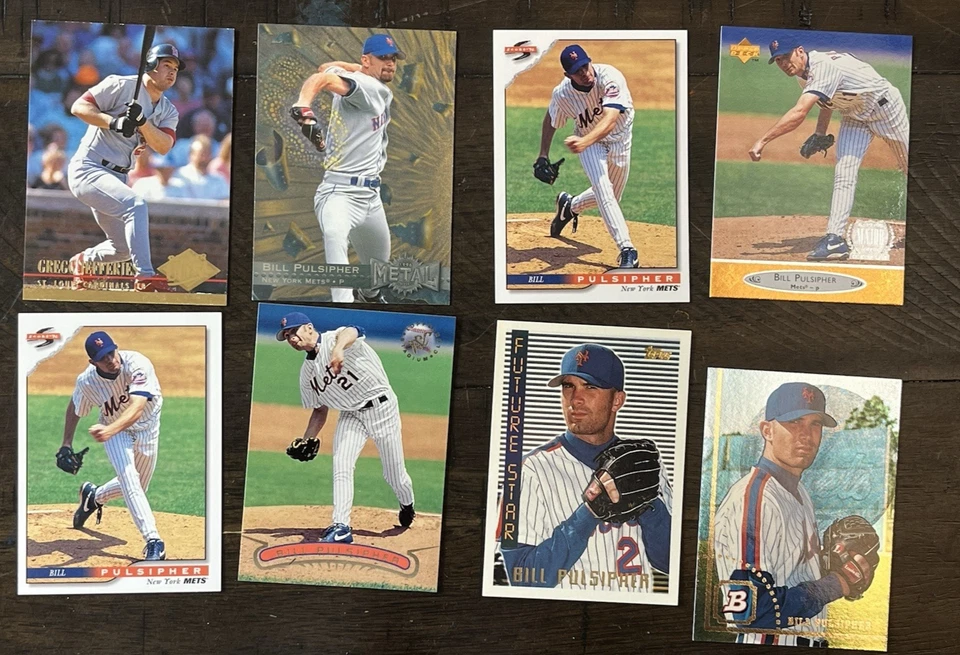 LOTE de tarjetas de béisbol de los Mets de Nueva York Pulsipher Paul Wilson Jason Isringhausen 1 extra Foto 4 de 4