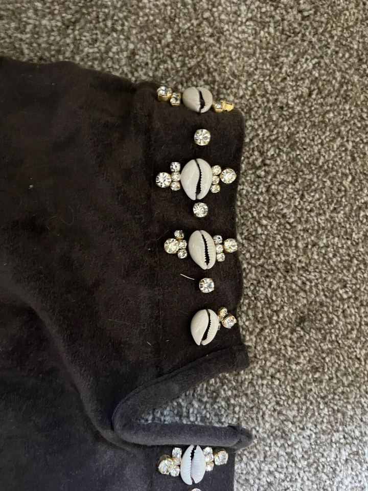 Juicy Couture Vintage Swim Cover Up Swim Dress Sea Shells Rhinestones New Brown - Image 4 of 4