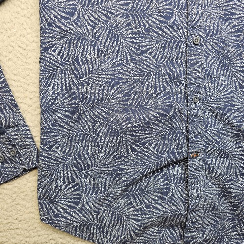 Nautica Shirt Mens Large Blue Long Sleeve Floral Print Button Down Casual - Picture 5 of 13