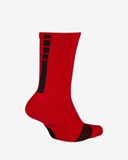 Nike Elite Basketball Crew Socks LARGE  Fits Men 8-12 RED, BLACK SX7622-657