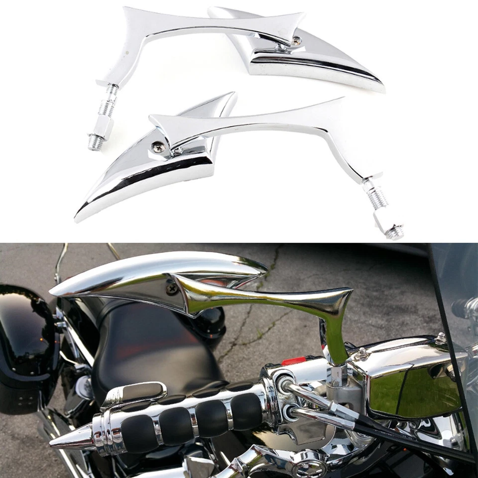 Espejos retrovisores cromados para motocicleta Honda VTX1300C VTX1300S VTX1800C VTX1800R Foto 2 de 4