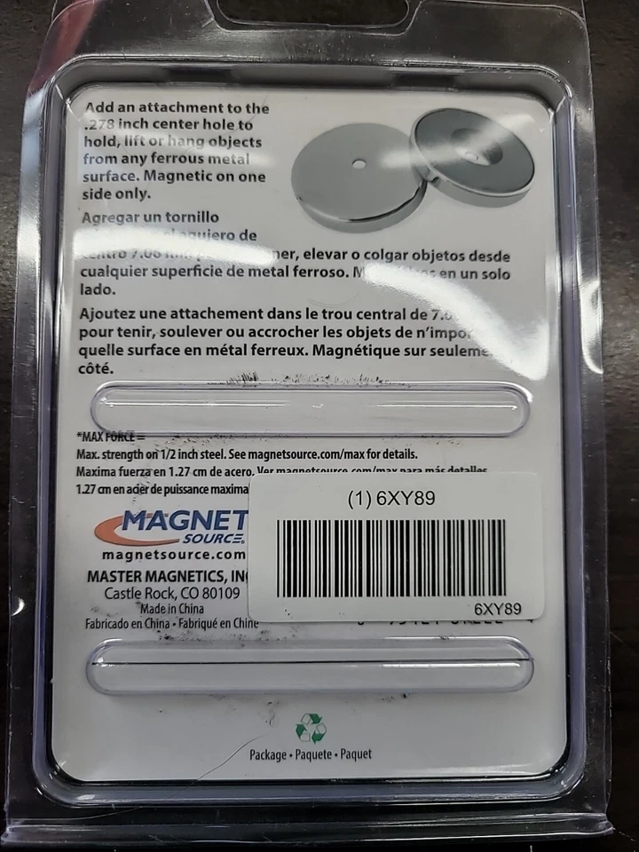 2 Pack of Round Base Magnets #07222 Holds 65 lbs. or 29 kg. By Master Magnetics - Image 4 of 4