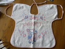 Vintage Terry Cloth Baby Bib - "JANET"