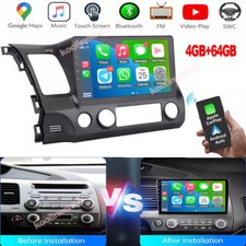 64G Apple CarPlay Android Auto Car Radio Audio GPS Nav For Honda Civic 2006-2011