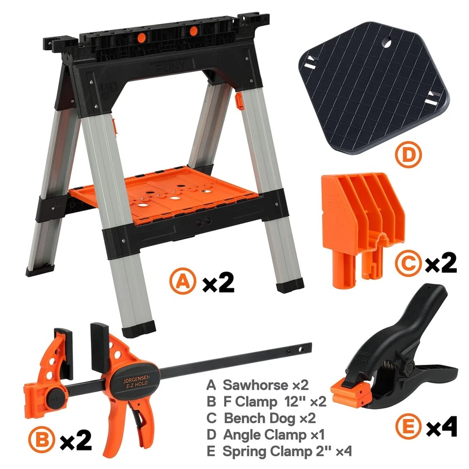 2 peças de braçadeiras dobráveis resistentes 30-3/4" 1200 lb capacidade de carga F - Imagem 3 de 4