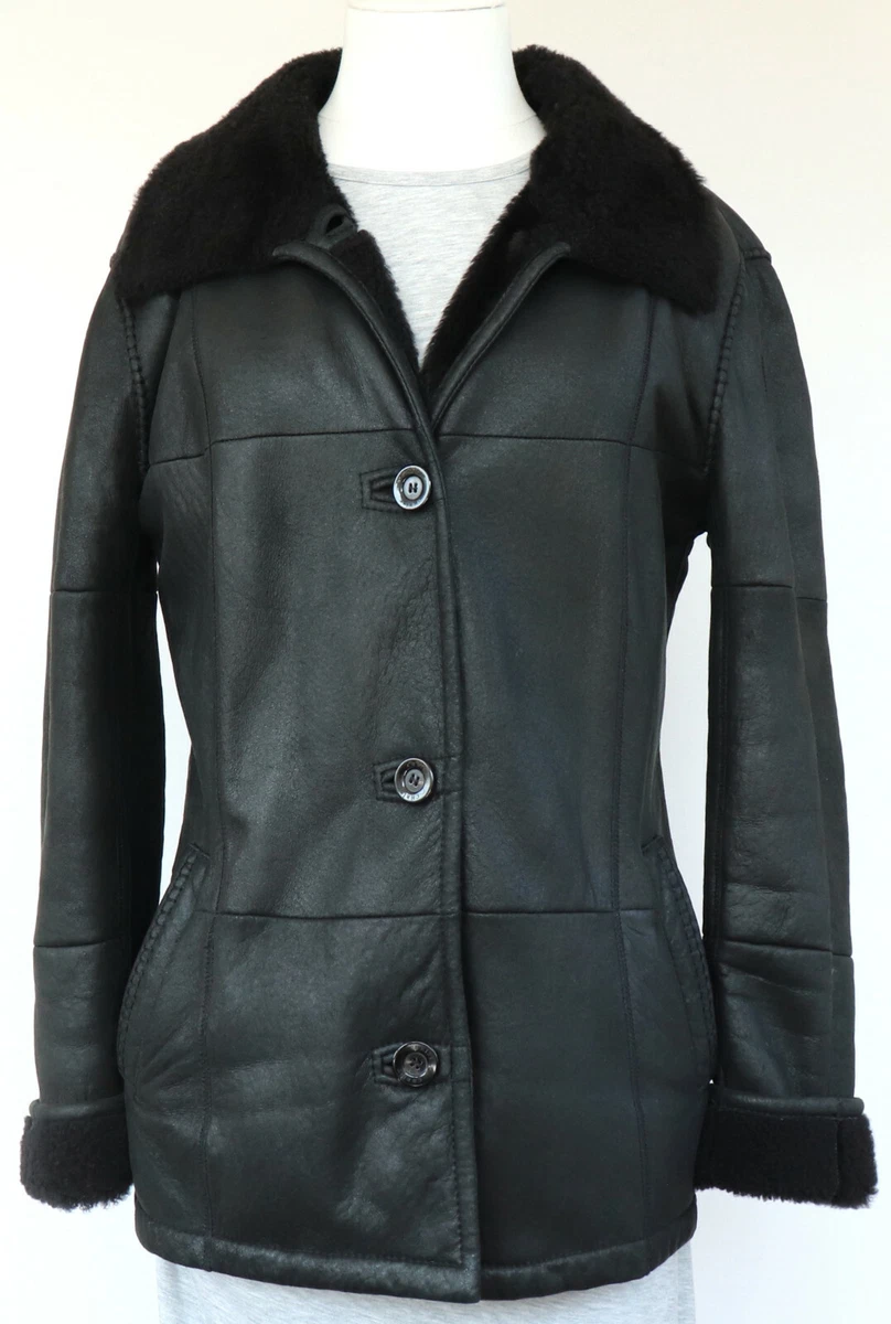 Fur Jacket CHRIST Lambskin Coat Lightweight Leather Merino BLACK S | eBay