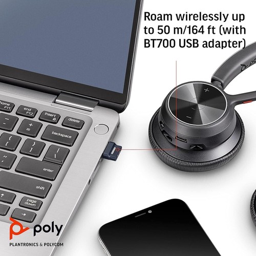 Poly Voyager 4320 UC BT 5.2 Wireless Headset WFH Smart Plantronics Teams Cert. - Afbeelding 4 van 12