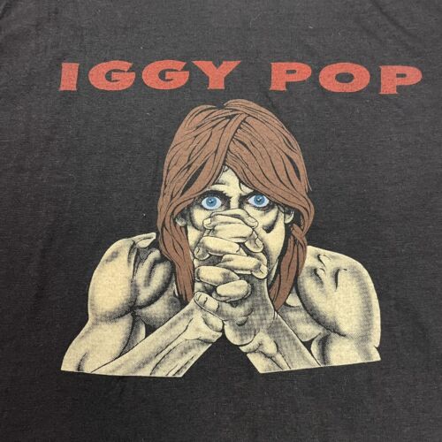 Vintage 80s Iggy Pop Shirt Size XL Punk Rock Band Breaking Point Tour Stooges - Afbeelding 1 van 6