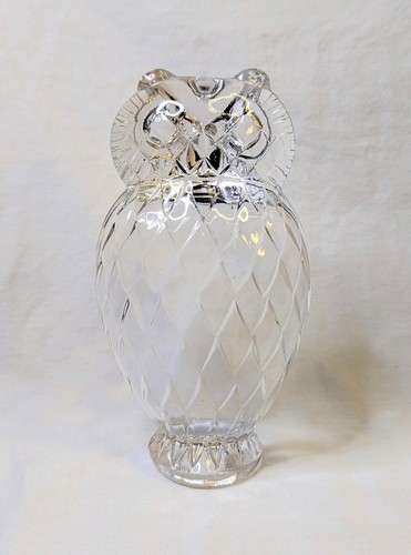 Bayel Owl Clear Cut Crystal Ashtray Vintage French Dish Pipe Stand Glass Signed - Picture 6 of 13