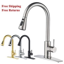 Kitchen Sink Faucet Pull Down Single Handle Swivel Sprayer Mixer Tap With Cover