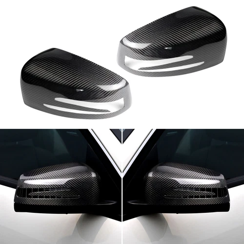 For Mercedes Benz W204 W176 W212 A45 C63 AMG Real Carbon Fiber Mirror Cover Cap