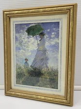 *B4) Woman w/Parasol - Madame Monet and Her Son Claude Monet Repro Print