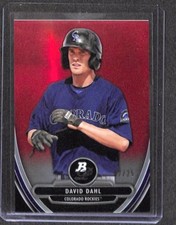2013 Bowman Platinum Red #BCP20 David Dahl No 2 of 25