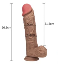 10.2" REALISTIC Dildo Silicone Cock Sex Toy Flesh Suction Cup Masturbation Women