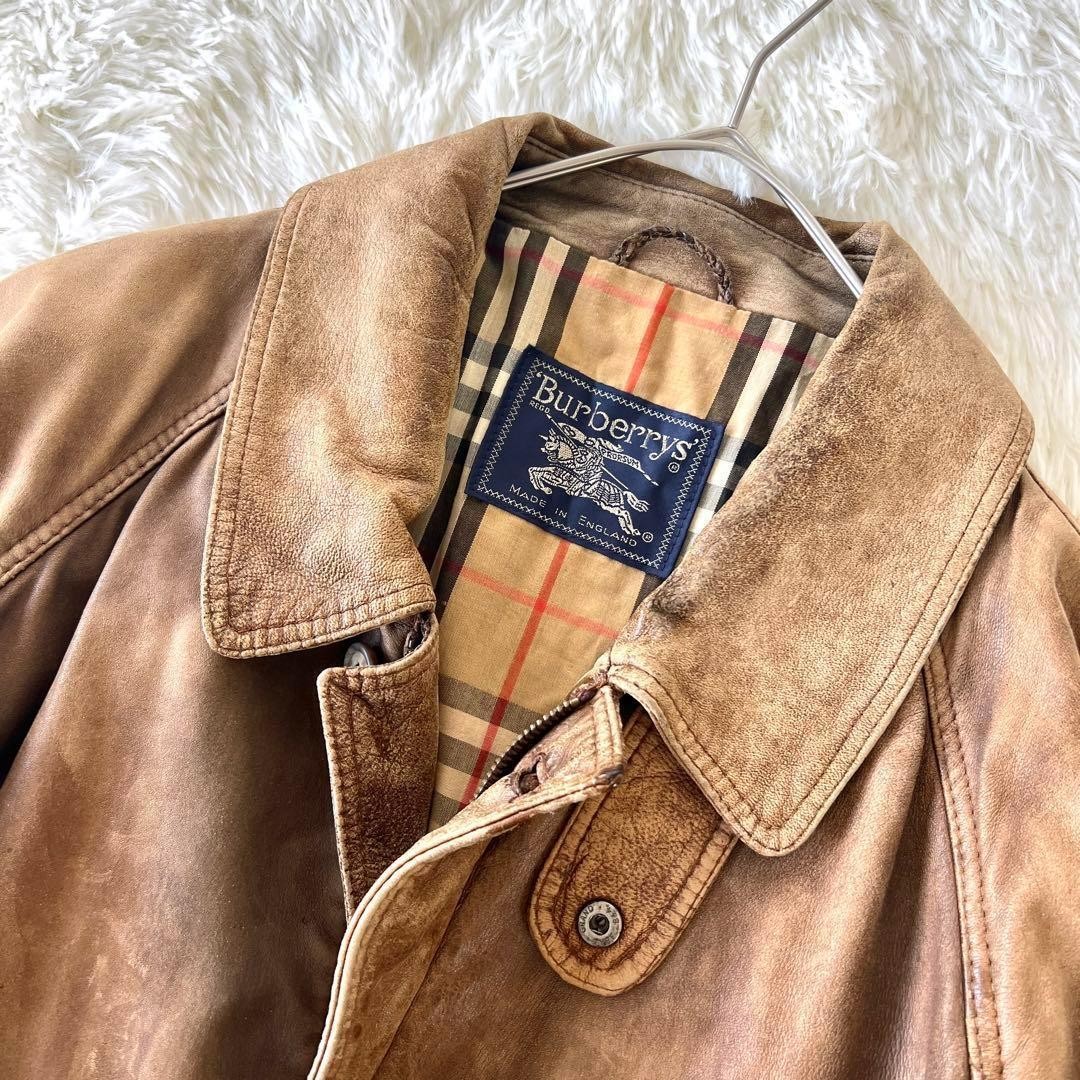 ジャケット・アウター Burberry eco leather jacket nova check Vintage Burberry Leather JACKET nova check OvERCOAT women's