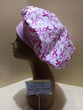 Breast Cancer Awareness Ribbons  pink Women's Bouffant Surgical Scrub Hat/Cap