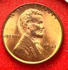 1941-P Lincoln Wheat Cent Penny GEM RED BU From an Original Bank Roll