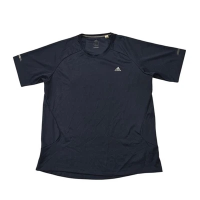 T-shirt athlétique homme Adidas bleu marine logo Climalite taille M -... - Photo 1/4