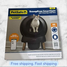 PetSafe ScoopFree SmartSpin Self-Cleaning Litter Box ( Black ) PAL00-18160 NEW