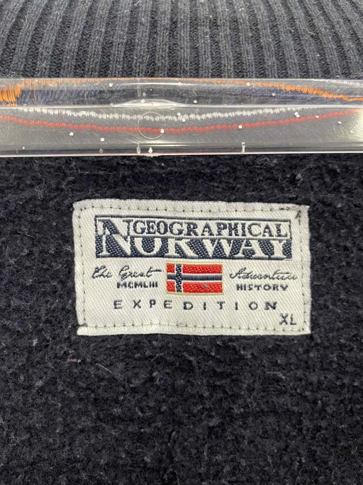 Chaqueta Geographical Norway Expedition Cremallera Completa Para Hombre XL Gris Marino Vellón #102 Foto 3 de 4